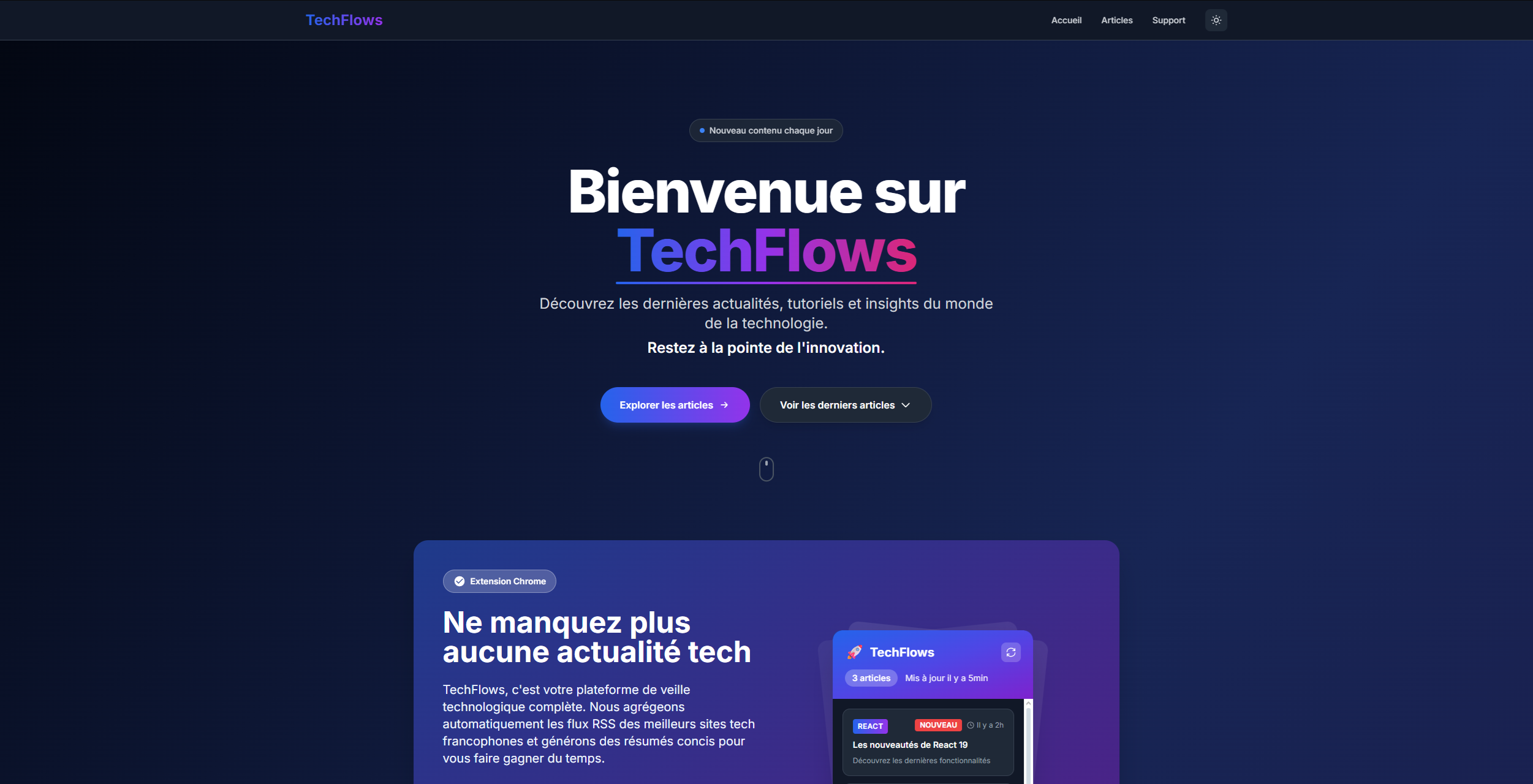 TechFlow - Site Web & Extension Chrome